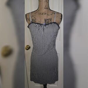 Y2K Simply Vera Vera Wang Striped Intimates Slip Dress - Size M